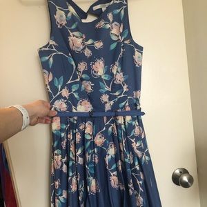 Floral dress with belt